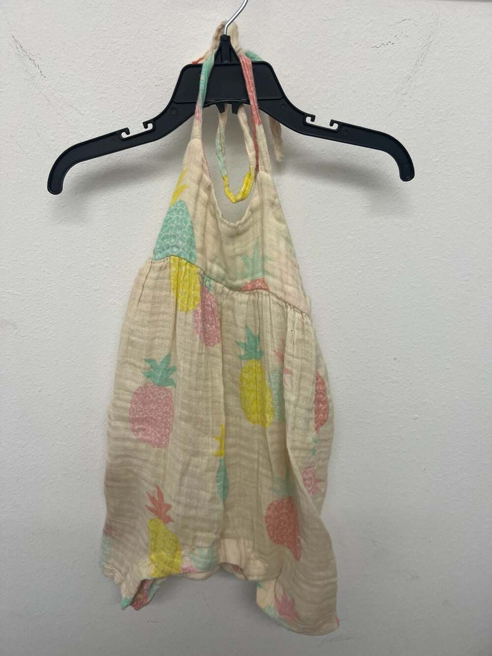 Angel Dear Tie Back Romper Pretty Pineapples Muslin Size 6-12M